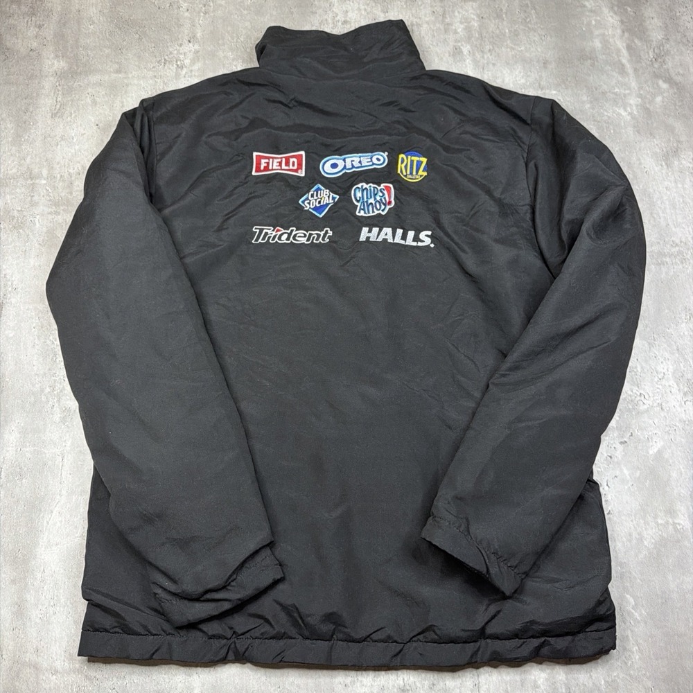 Vintage Mondelez Snack Brands Employee Jacket Black Oreo Ritz Trident Halls L